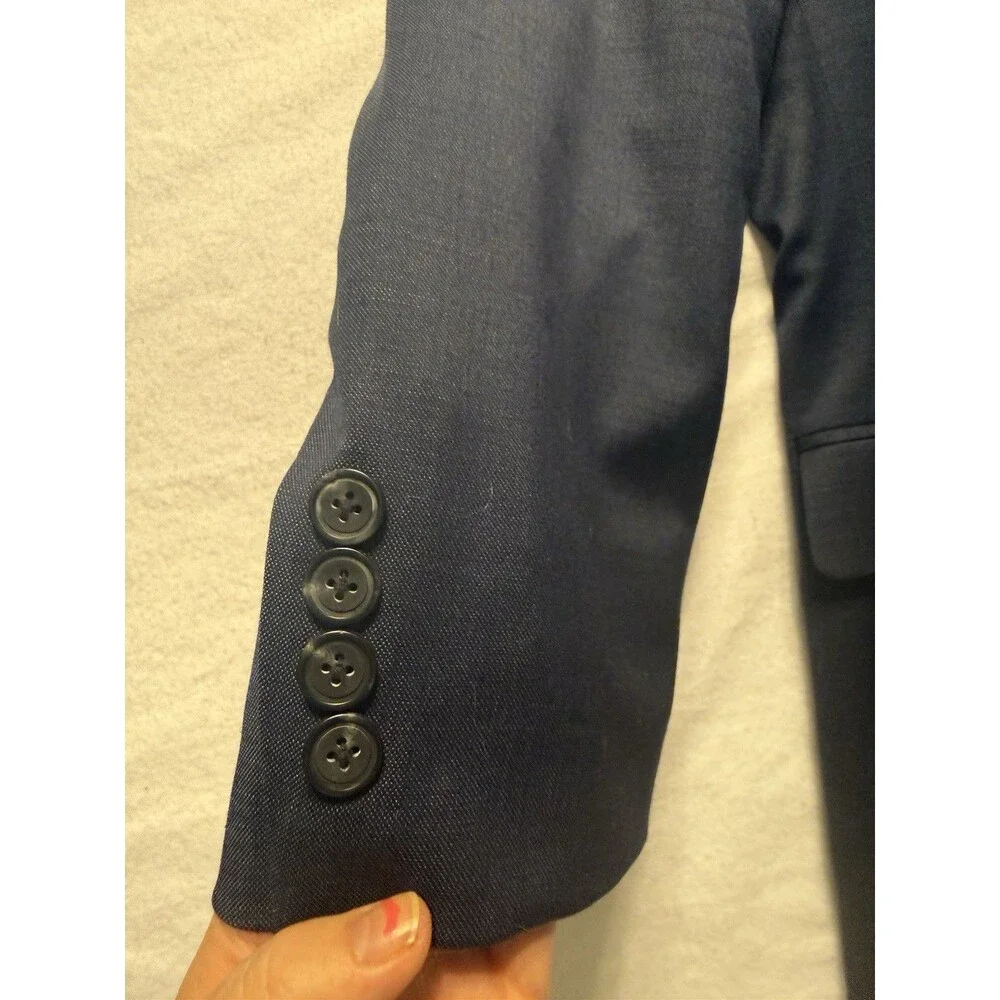 Awearness Kenneth Cole Men's Blue Wool Stretch Suit Jacket 40 Short 2-Button